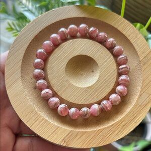 Pink Rhochrosite 6mm Beaded Stretch Bracelet